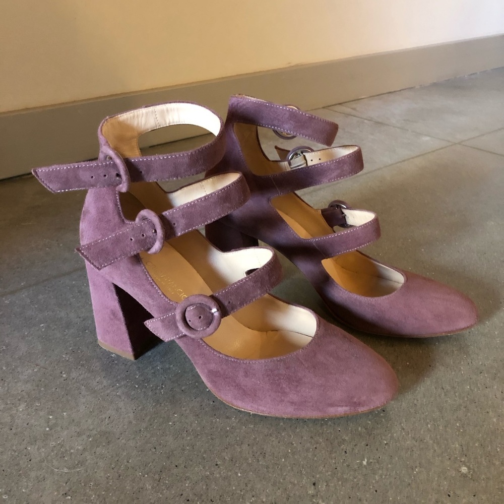 Grigiarancio suede pumps in dusty rose